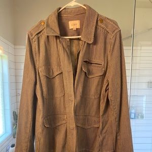 Ann Taylor loft blue white stripe cargo jacket